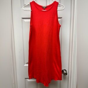 Lilla P Sleeveless Tank Dress – Red/Coral Orange – XS